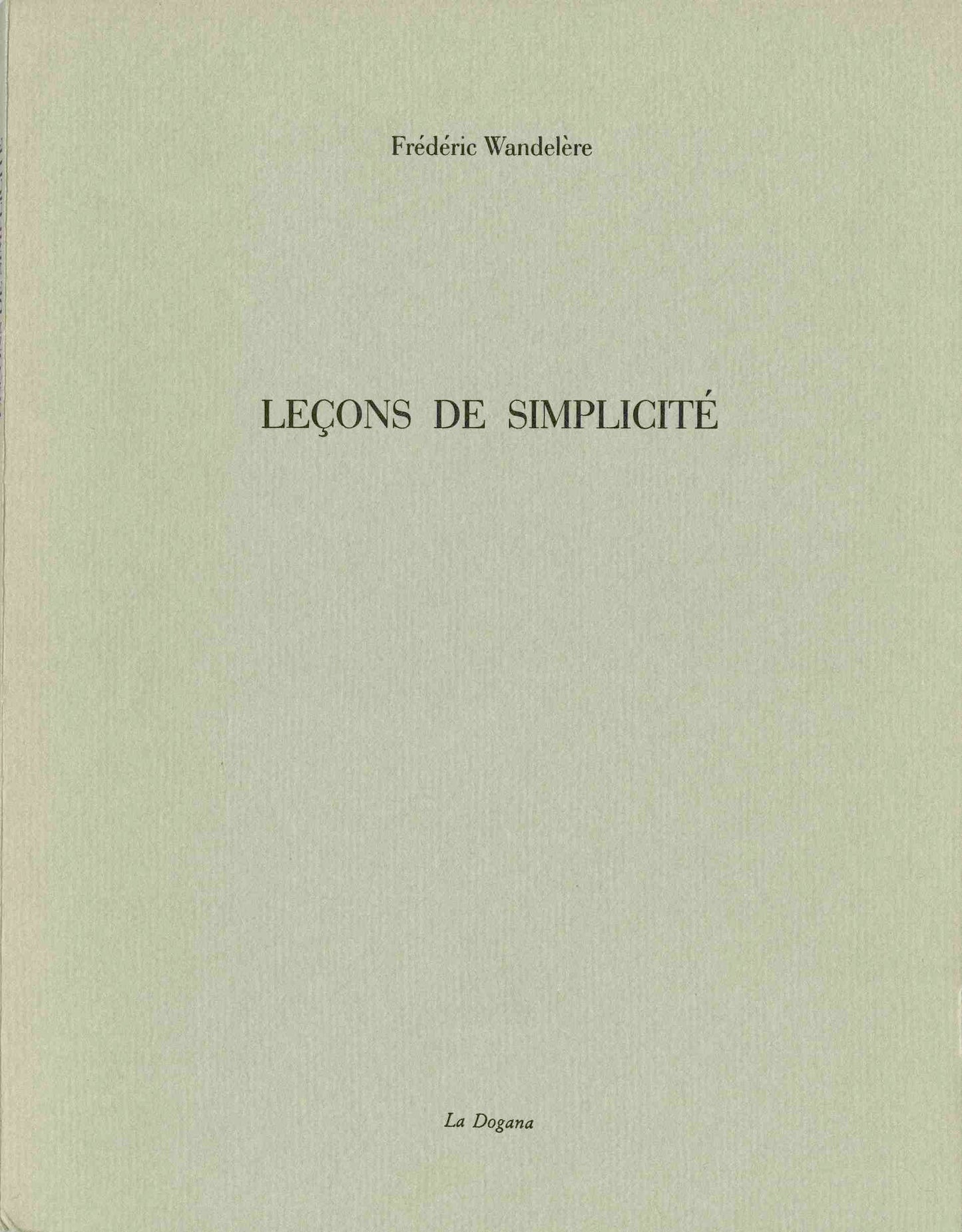 Leçons de simplicité