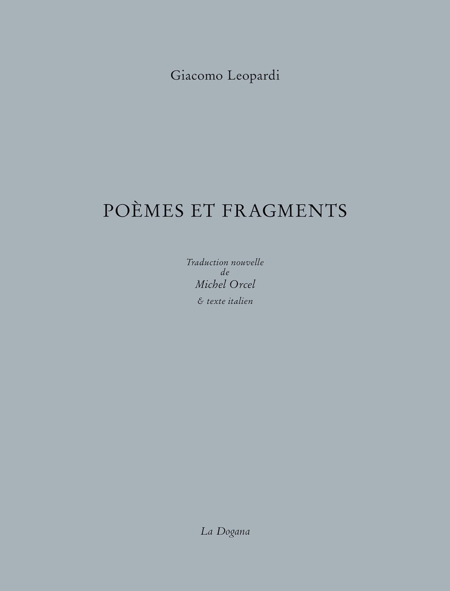 Poèmes et fragments