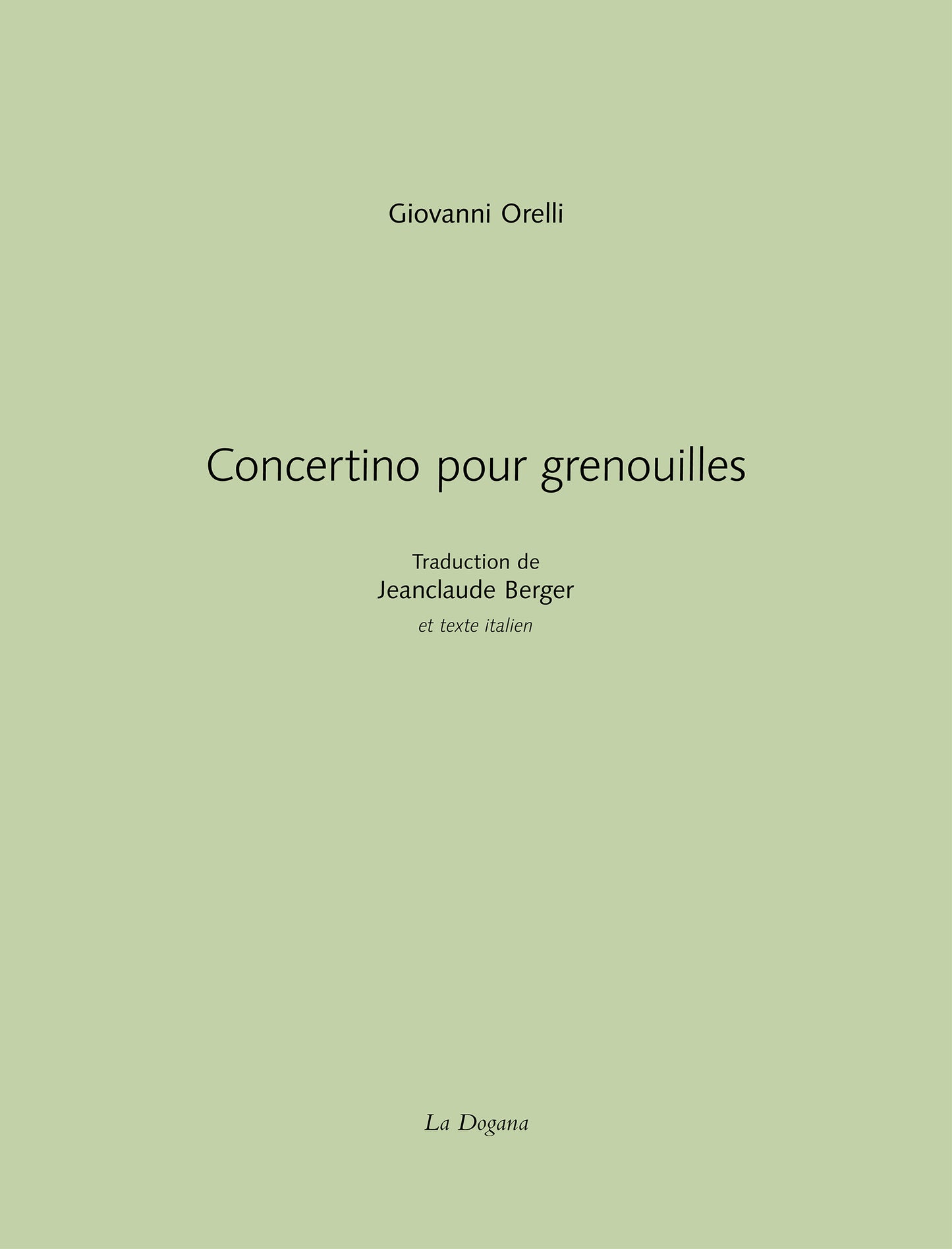 Concertino pour grenouilles